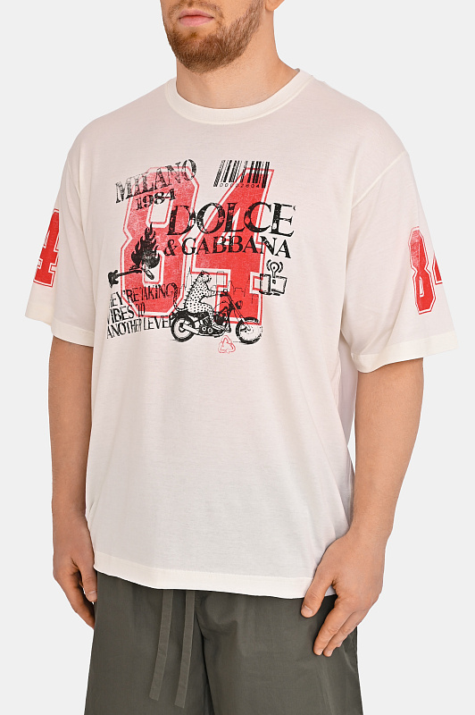 Футболка DOLCE & GABBANA  Молочный Мужской G8PN9T G7PQB