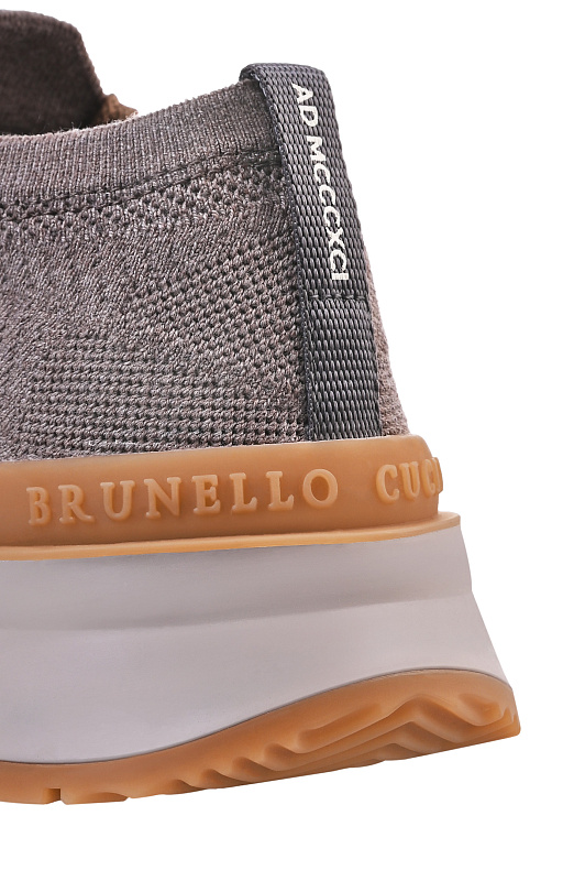 Трикотажные кроссовки BRUNELLO  CUCINELLI Бежевый Мужской MZUWLBO253