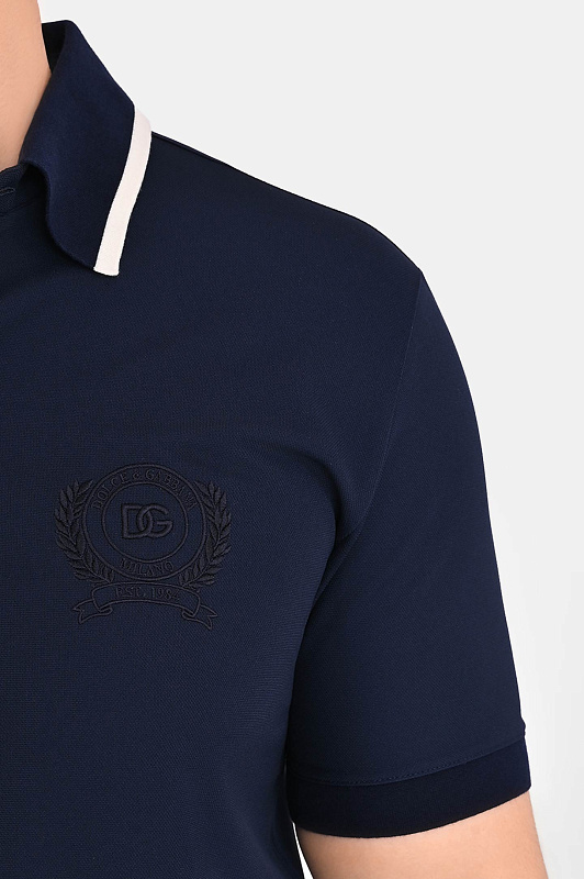 Поло DOLCE & GABBANA  Темно-синий Мужской G8SW8Z HU7WZ