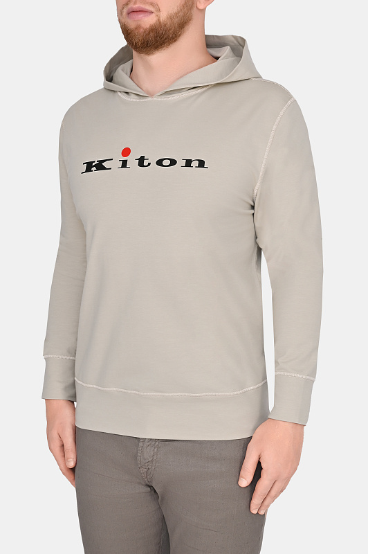 Худи KITON Светло-бежевый Мужской UMK0272