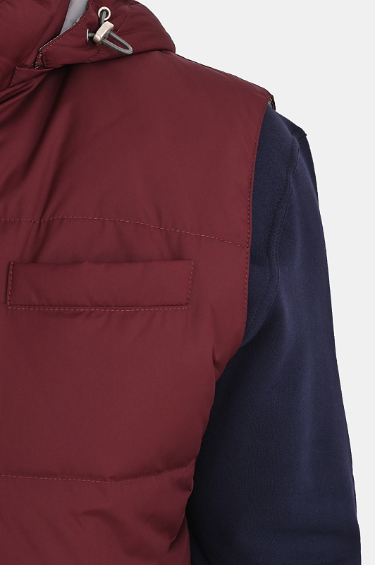 Стеганый жилет с капюшоном BRUNELLO  CUCINELLI Бордовый Мужской MV4081628