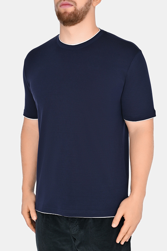 Базовая футболка ELEVENTY Темно-синий Мужской J75TSHJ01 TES0J296