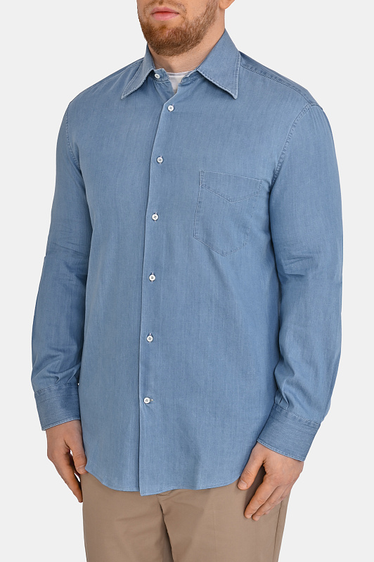 Рубашка BRUNELLO  CUCINELLI Голубой Мужской MR6830621