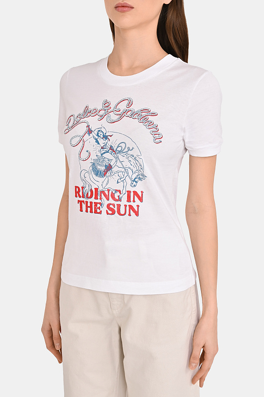 Футболка DOLCE & GABBANA  Белый Женский F8N08Z GDDMV