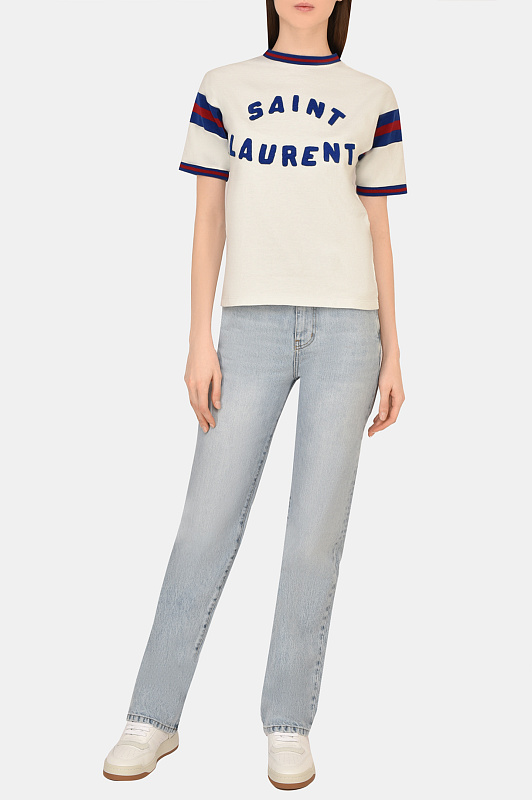 Футболка SAINT LAURENT  Белый Женский 672869 Y36LO 9582