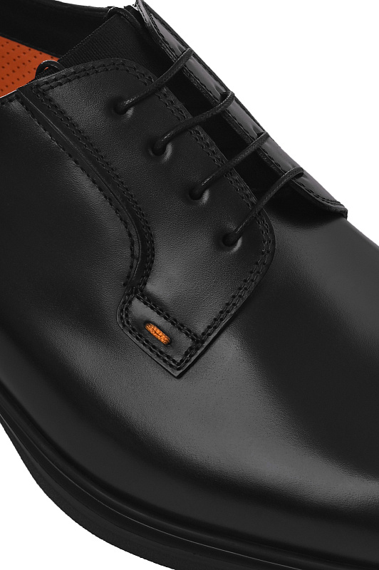 Гладкие дерби на шнуровке SANTONI Черный Мужской MGEG19291NEAXNTGN01