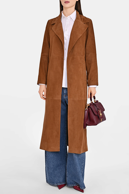 Пальто+пояс SIMONETTA  RAVIZZA Коричневый Женский S06CO61S1/125