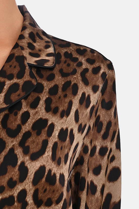 Леопардовый жакет с поясом DOLCE & GABBANA  Леопардовый Женский F5I89T FSAXY