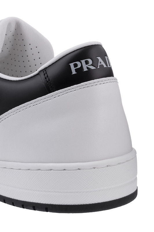 Кеды PRADA  Черно-белый Мужской 2EE363 3LJ7