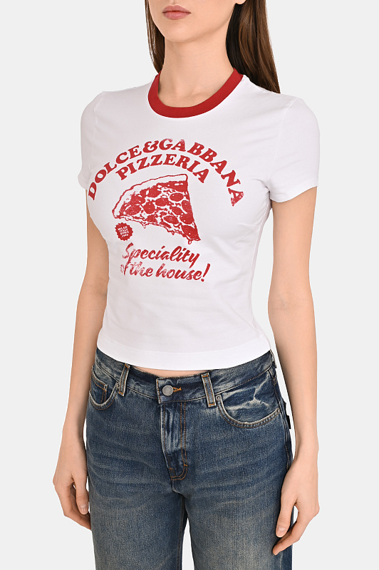 Футболка DOLCE & GABBANA  Белый Женский F8W08T GDDM8