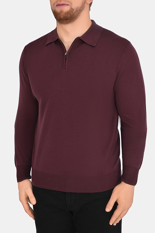 Поло с молнией CANALI Бордовый Мужской MK01149 C0572 Поло с молнией CANALI Бордовый Мужской MK01149 C0572
