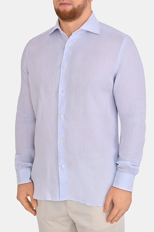 Льняная рубашка MANDELLI Голубой Мужской P26-TAILOR-5701-079