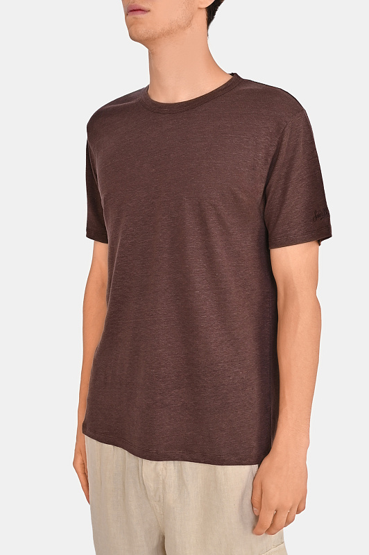 Льняная футболка ST. BARTH Темно-коричневый Мужской ECS0003 00920L Льняная футболка ST. BARTH Темно-коричневый Мужской ECS0003 00920L