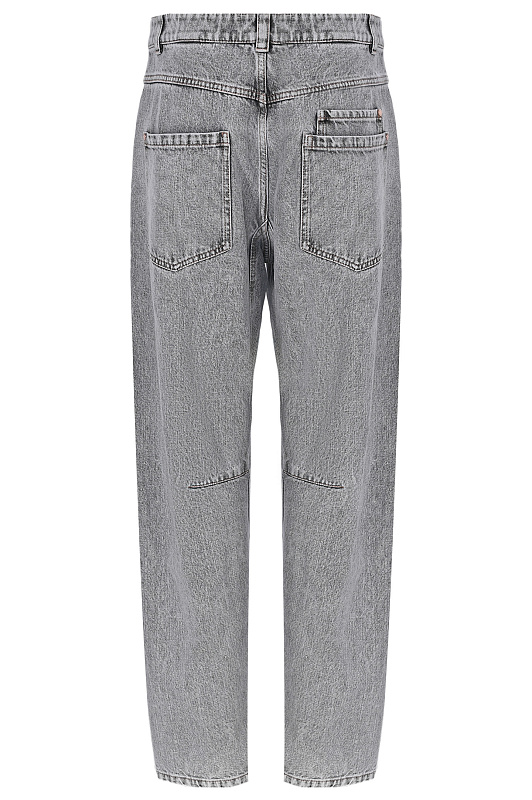 Широкие джинсы BRUNELLO  CUCINELLI Серый Женский MP095P5932
