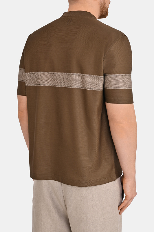 Футболка CANALI Коричневый Мужской T0943MJ02438