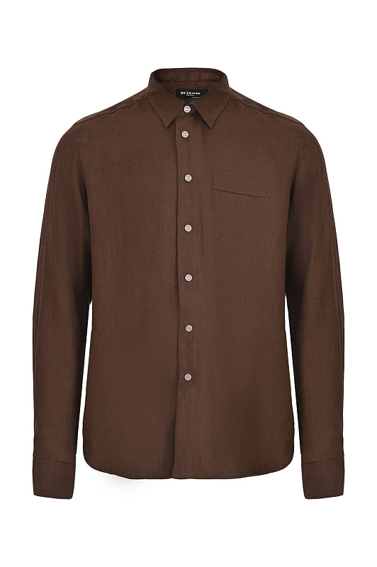 Рубашка KITON Коричневый Мужской UMCBUBAH096901 Рубашка KITON Коричневый Мужской UMCBUBAH096901