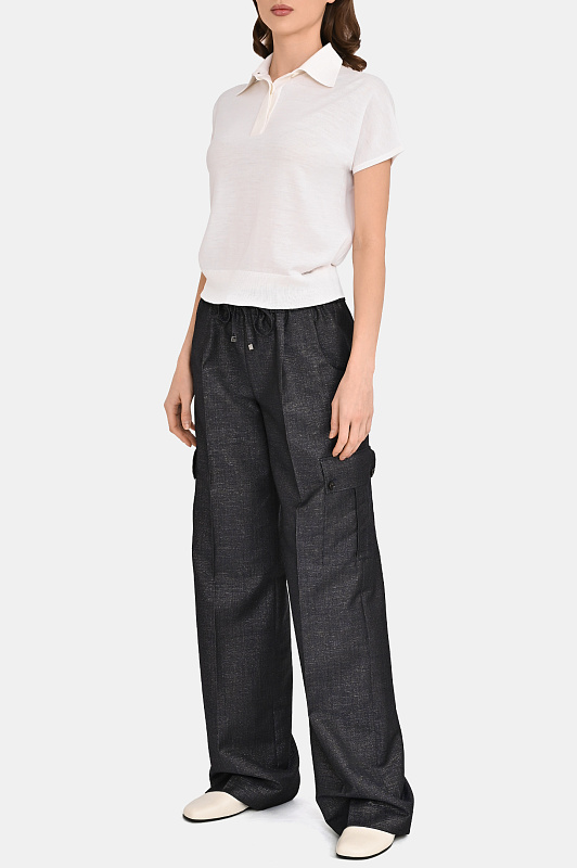 Брюки KITON Темно-синий Женский D57114K0901G0