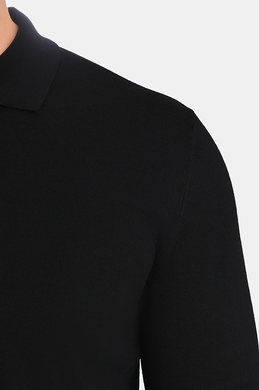 Поло шерстяное CANALI Черный Мужской MK01149 C0572 Поло шерстяное CANALI Черный Мужской MK01149 C0572
