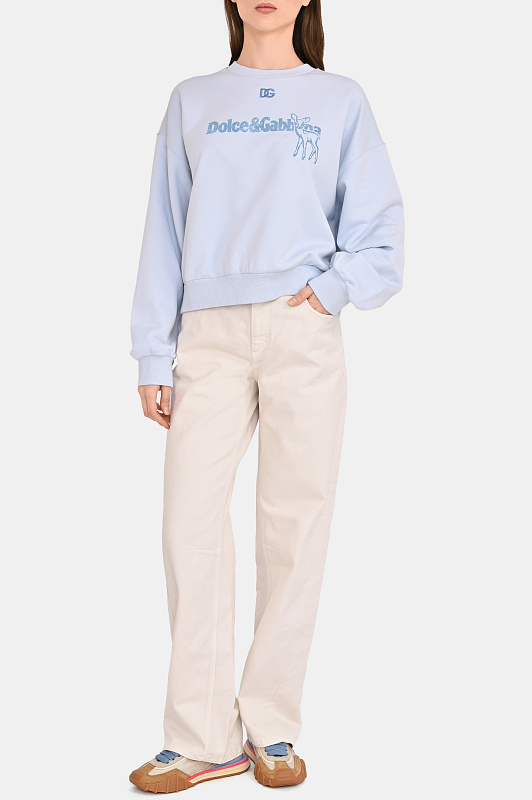 Свитшот DOLCE & GABBANA  Голубой Женский F9Q92Z GDDM6