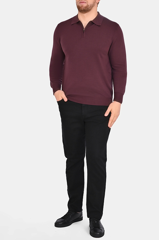 Поло с молнией CANALI Бордовый Мужской MK01149 C0572 Поло с молнией CANALI Бордовый Мужской MK01149 C0572