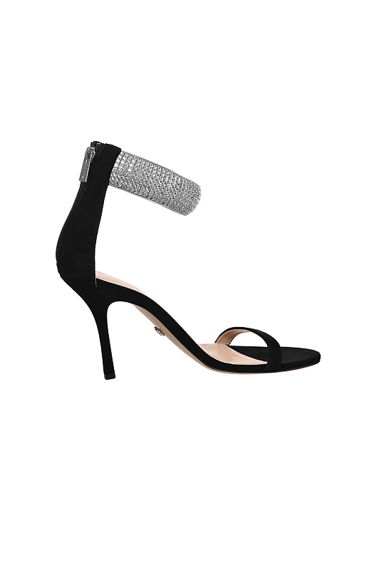 Атласные босоножки с декором MACH & MACH Черный Женский PF26-S1165-95-SUE-BLK