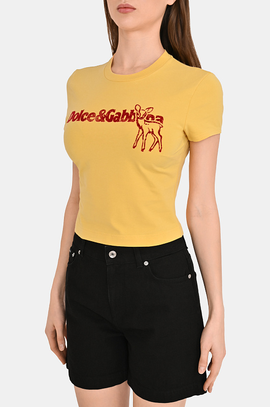 Футболка DOLCE & GABBANA  Желтый Женский F8W08T GDDM9