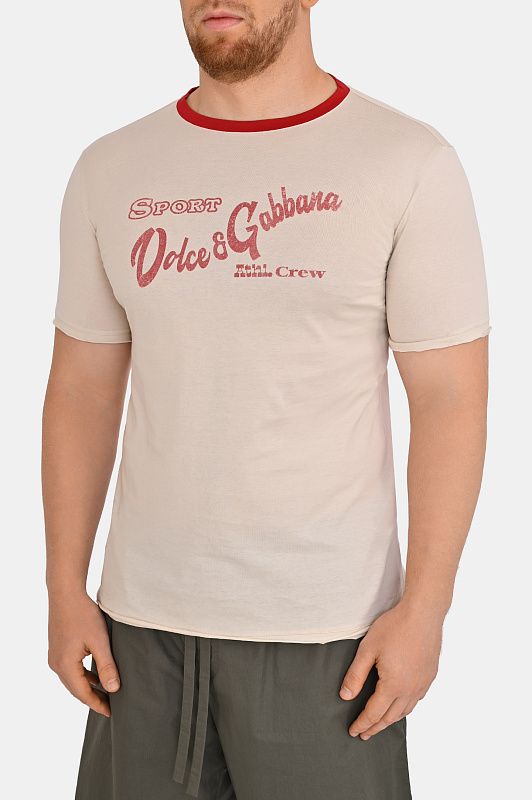 Футболка DOLCE & GABBANA  Молочный Мужской G8TI9T G7POX
