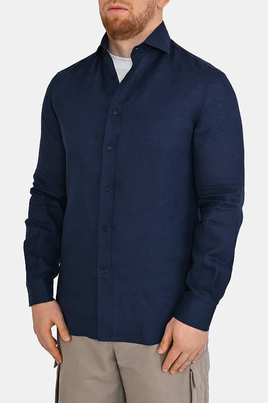 Рубашка BRUNELLO  CUCINELLI Темно-синий Мужской MM6840627