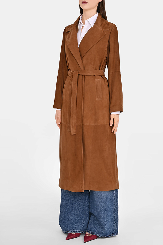 Пальто+пояс SIMONETTA  RAVIZZA Коричневый Женский S06CO61S1/125