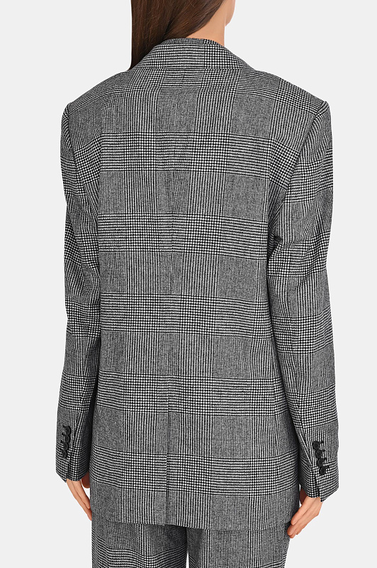 Удлинённый жакет в клетку DOLCE & GABBANA  Черно-белый Женский F2JCBT FQ2O5