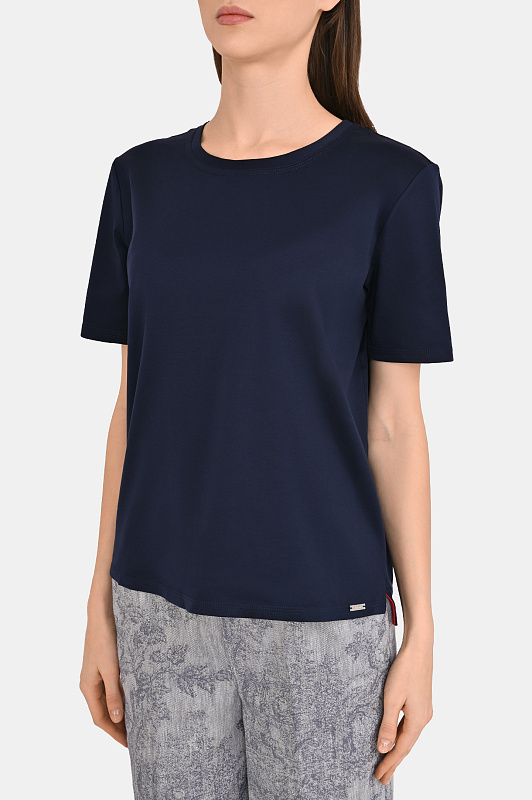 Футболка KITON Темно-синий Женский D61449H08051