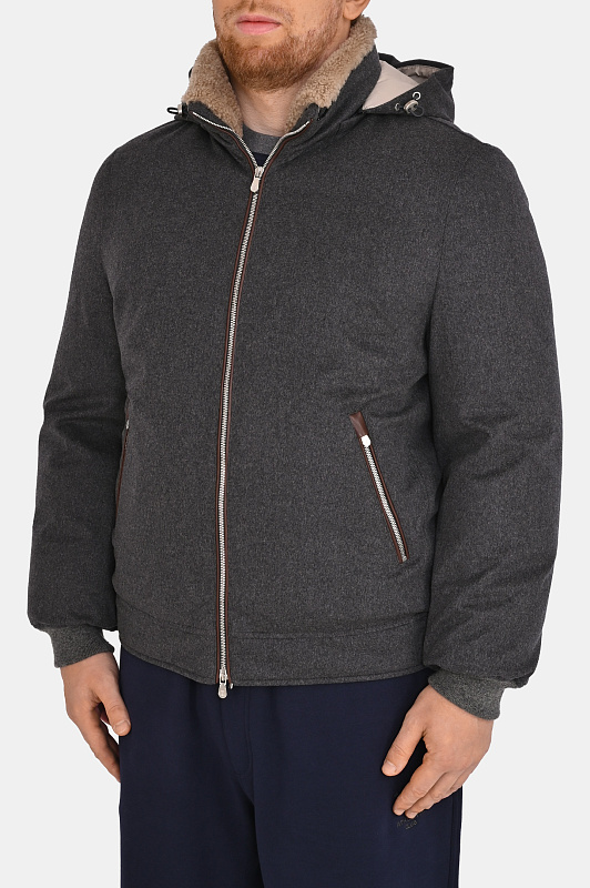 Куртка BRUNELLO  CUCINELLI Темно-серый Мужской MM4701606