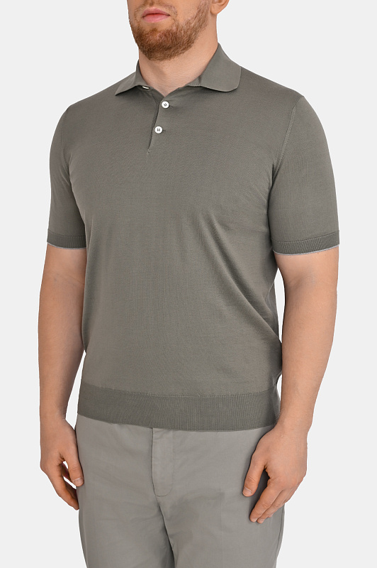 Поло BRUNELLO  CUCINELLI Оливковый Мужской M29800125