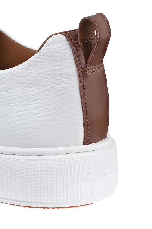 Кожаные кеды SANTONI Белый Мужской MBCD21959BARSCBEI50