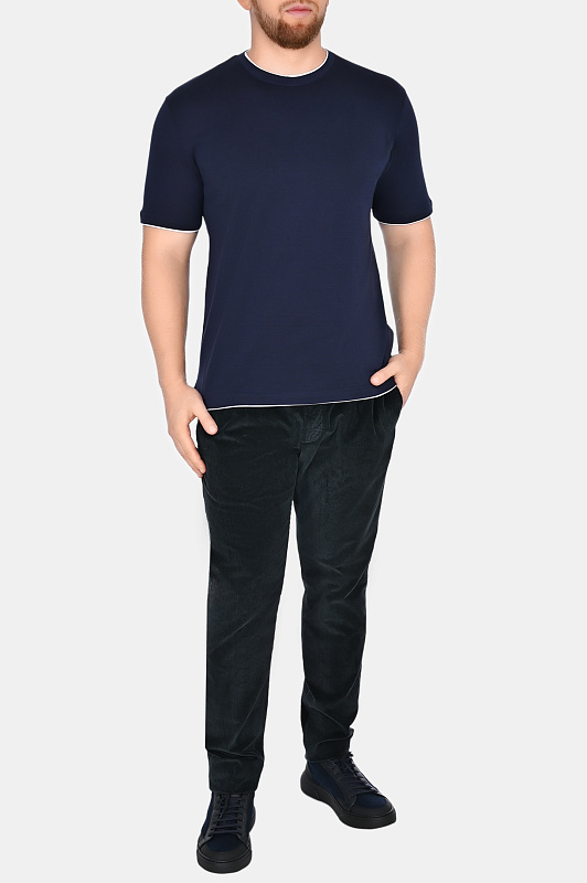 Базовая футболка ELEVENTY Темно-синий Мужской J75TSHJ01 TES0J296