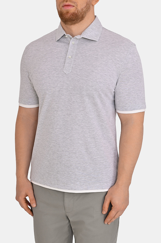 Поло BRUNELLO  CUCINELLI Серый Мужской ME8543966