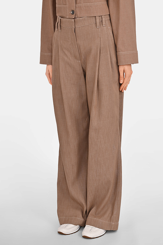 Брюки BRUNELLO  CUCINELLI Коричневый Женский MB125P5759