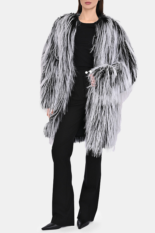 Пальто SPORTMAX Черно-белый Женский ADESSO1234 2522456033600