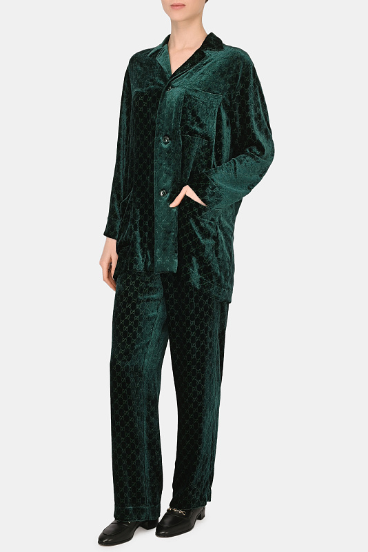 Рубашка (Блуза) GUCCI Зеленый Женский 675827 ZAHGE