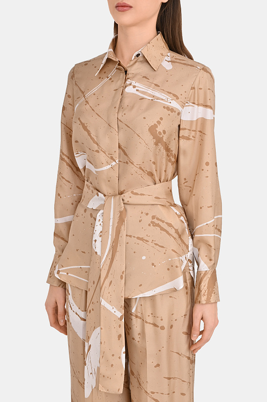 Блуза+пояс KITON Бежевый Женский D48407K0999G05000