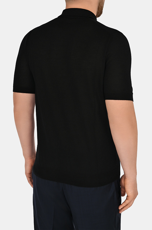 Поло из кашемира и шелка GRAN SASSO Черный Мужской P2024431661539