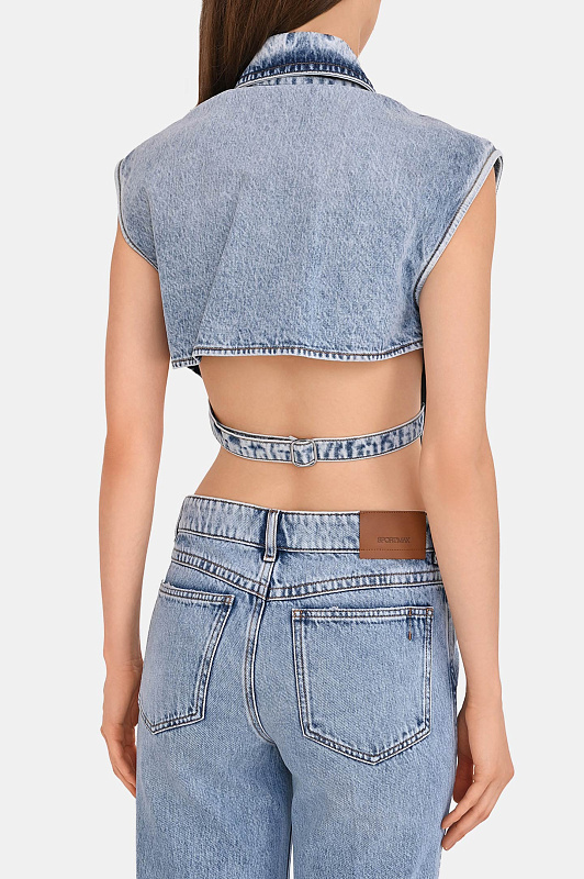 Джинсовая куртка SPORTMAX Голубой Женский SPSCLORO 2612041063600 Джинсовая куртка SPORTMAX Голубой Женский SPSCLORO 2612041063600