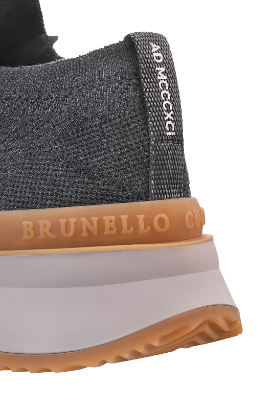 Трикотажные кроссовки BRUNELLO CUCINELLI Серый Мужской MZUWLBO253 Трикотажные кроссовки BRUNELLO CUCINELLI Серый Мужской MZUWLBO253